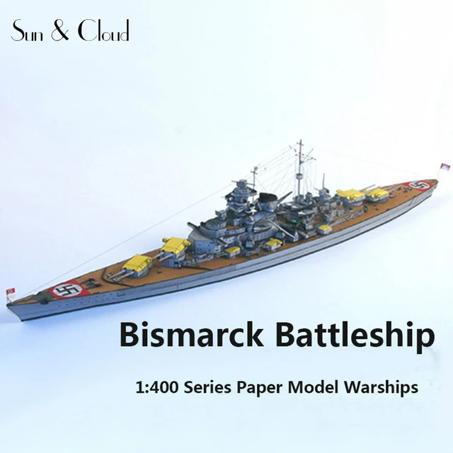 1 400 diy bismarck battleship cardboard karton paper model puzzle 3d