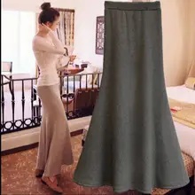 Весенне-Зимняя юбка формальная плотная ткань для девочек Высокая талия Труба Длинная юбка Женская плюс бархат утолщение теплая юбка JR70