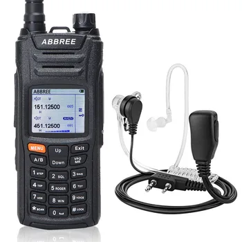 

ABBREE AR-F6 Walkie Talkie 6 Bands Dual Display 999CH VOX DTMF SOS Scanning Stopwatch Functional LCD Color Display with headset