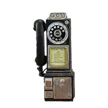 

Vintage Telephone Model Wall Hanging Crafts Ornaments Retro Home Furniture Figurines Phone Miniature Home Decoration Gift R163