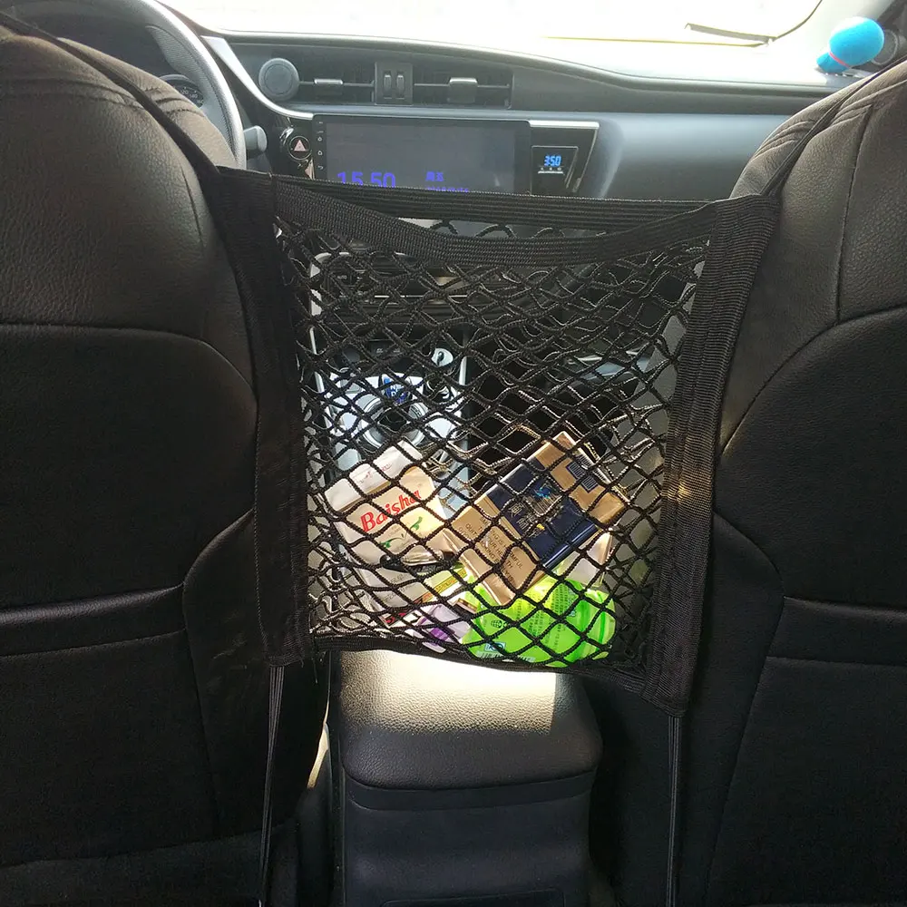Универсальный растягивающийся автомобиль Собака Барьер с сетка для хранения переднего сиденья загородка от животных Органайзер мешок сетка грузовая