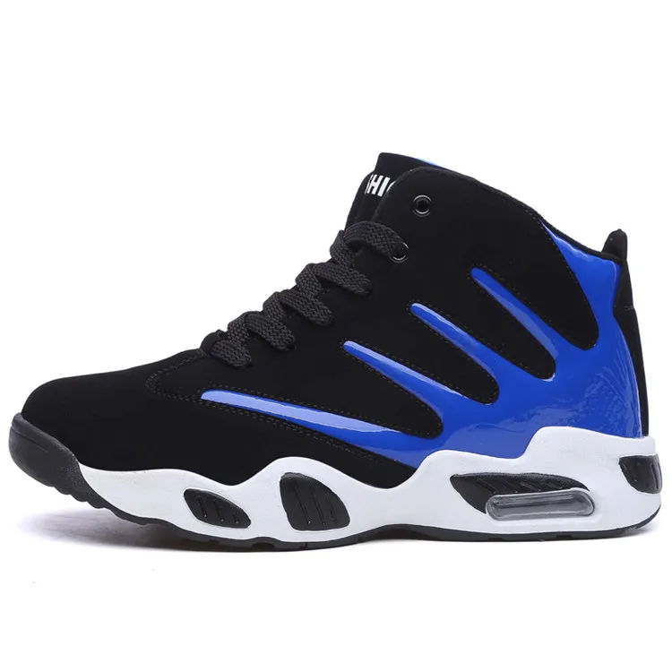 Air Cushion Jordan баскетбольные кроссовки Мужские дышащие противоскользящие баскетбольные кроссовки ботильоны мужская уличная спортивная обувь - Цвет: black blue