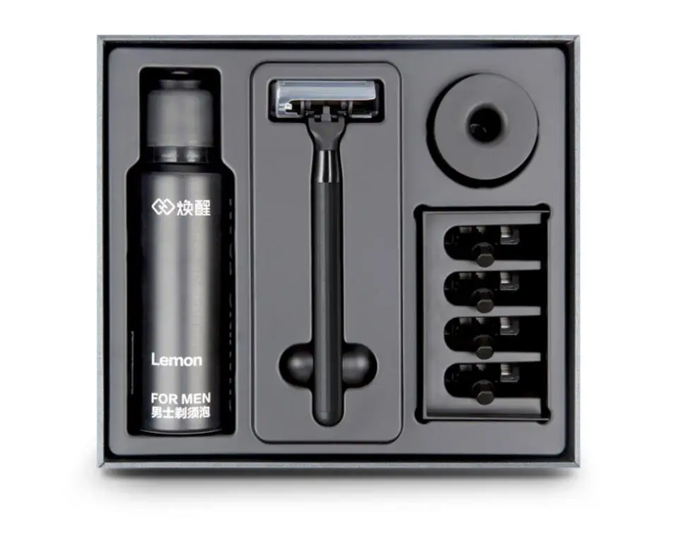 Original xiaomi mijia Men Razor 8 in 1 set German importing Shaving head lemon Shaving bubbles with Magnetic Replace the Clip