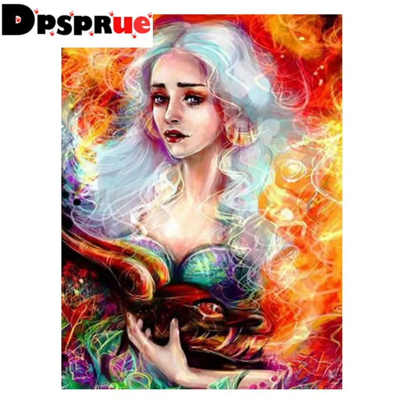 

Dpsprue Full Square/Round 5D Diy Diamond Painting Cross Stitch "Girl" Diamond 3D Embroidery Mosaic Home Decor Gift D080