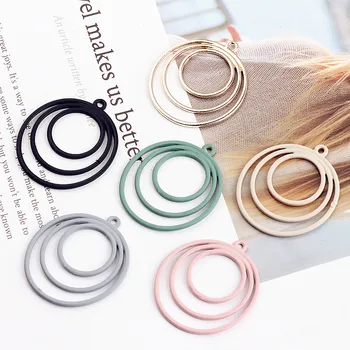 

New arrived 30pcs/lot color Rubber paint geometry Circle/rounds shape metal floating locket charms diy jewelry earring pendants