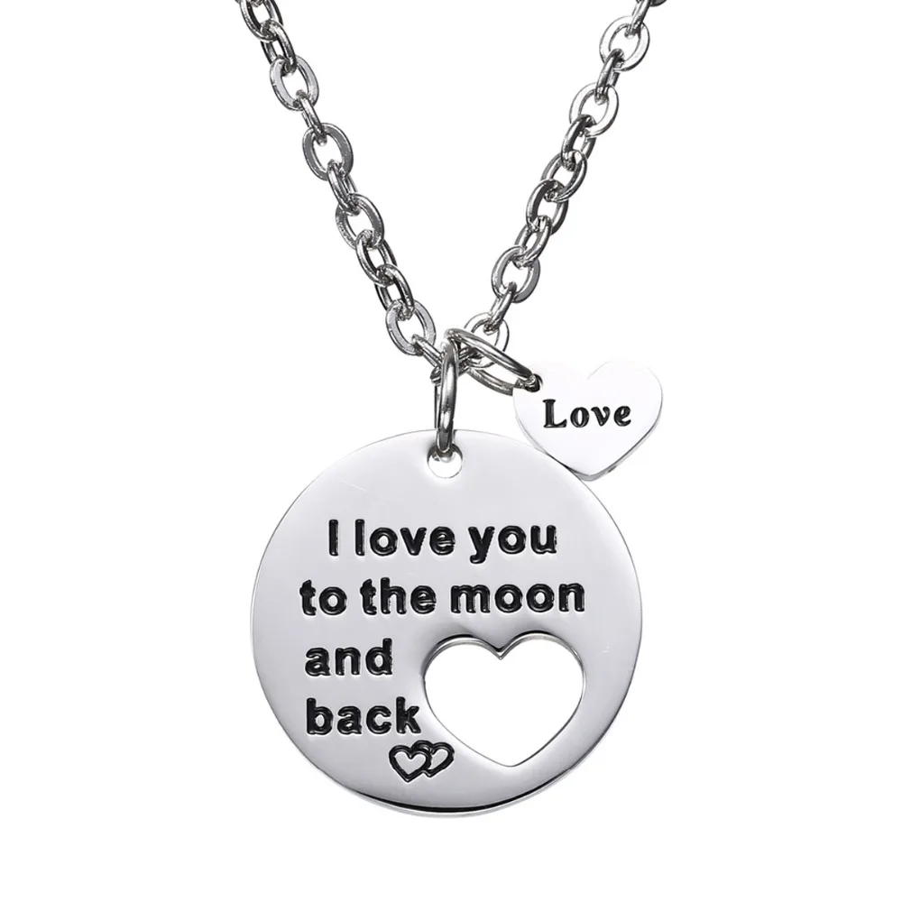 Подвеска из нержавеющей стали Love You To The Moon и Back Chain ожерелье для семьи лучшие