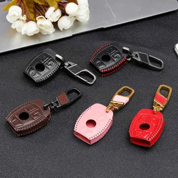 

3 Button Polyurethane Remote Key Protector Cover with Keychain For Mercedes For Benz C/E/S W203 W210 W211 W124 W202 W204 for AMG