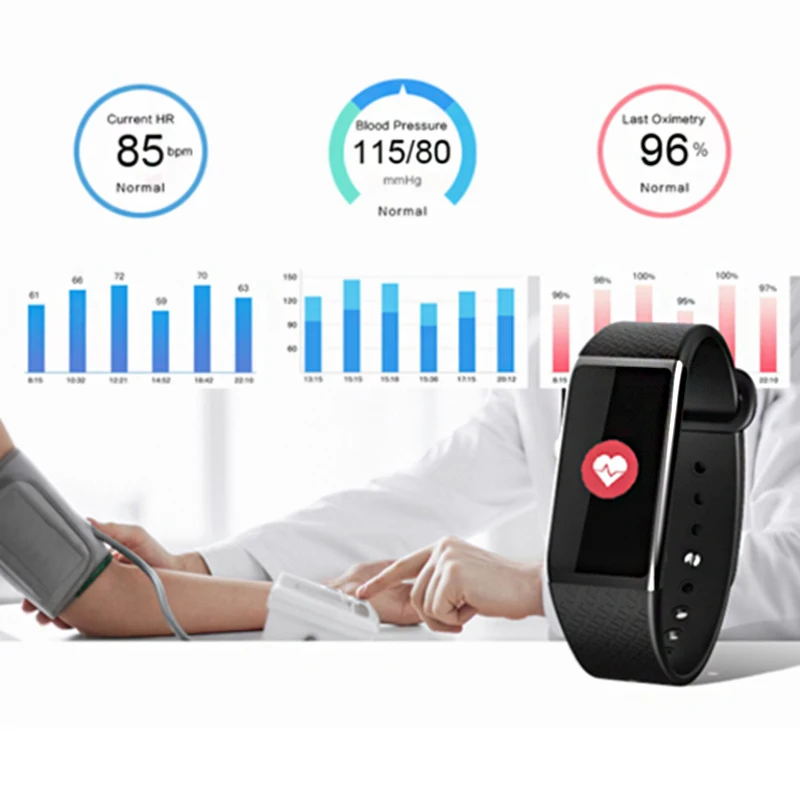 Chiclits Smart Band Wristband B25 0.96 IPS Color Screen Blood Oxygen Pressure Measurement Heart Rate Monitor New Smart Watch (10)