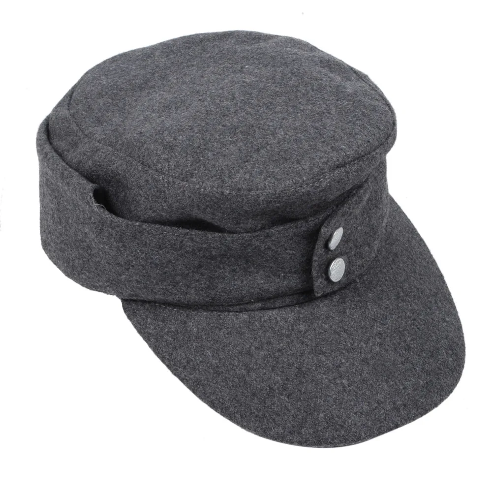 Серая шерстяная кепка в армейском стиле|wwii german army|m43 field capm43 cap |