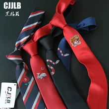 2017 Embroidered Narrow Animal Mens Ties Polyester Jacquard Weave Tie Slim Necktie 5cm 6cm Gravata Business Wedding Tie For Men