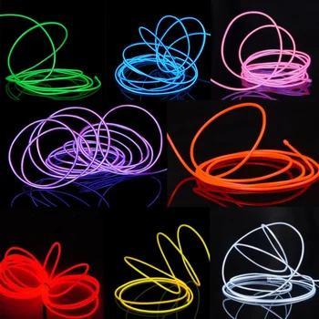 

Fashion Style 3m Neon Light Dance Party Decor Light Neon LED lamp Flexible EL Wire Rope Tube Waterproof LED Strip 2017 New Hot