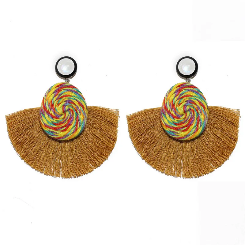 Handmade Exaggeration Drop Earrings For Women Bohemian Style Tassel Earrings Wedding Trendy Dangle Jewelry ET63 (9)