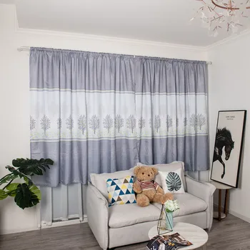 

ISHOWTIENDA Leaves Curtain Tulle Modern blackout Window Treatment Voile Drape Valance 1 Panel Fabric Home Decoration