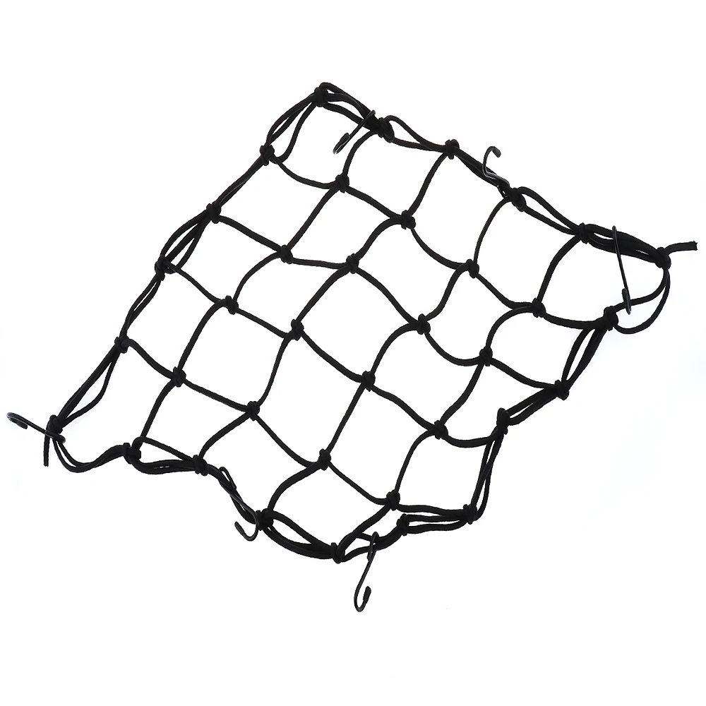 

Black 40 x 40 cm High Toughness Universal Motorcycle Tank and Baggage Net with 6 Hooks and Tight Mesh for Riding