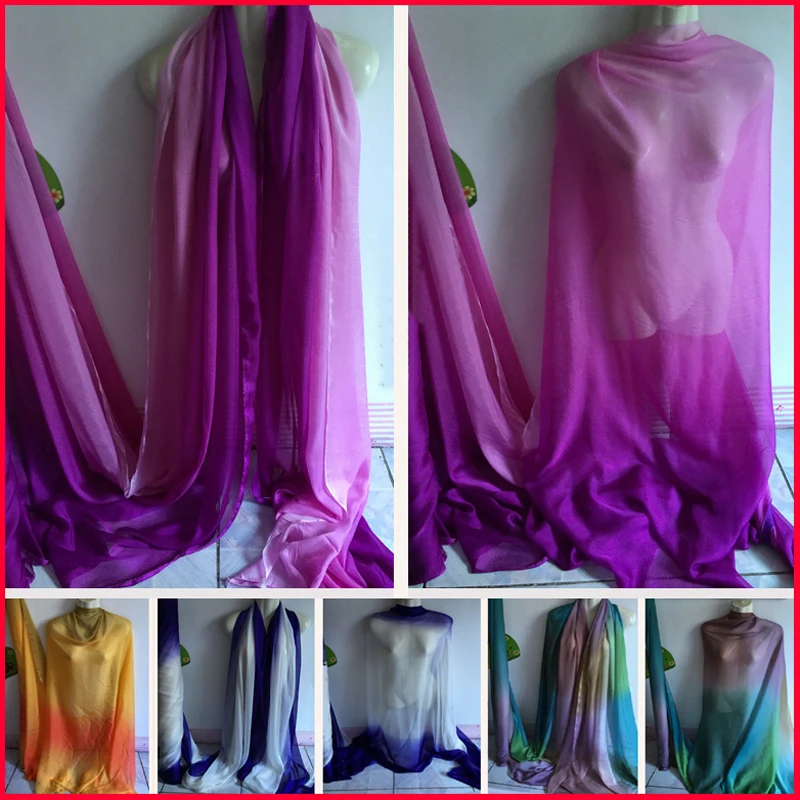 

Natural Silk Chiffon Material Shade Ombre Silk Fabric Chiffon