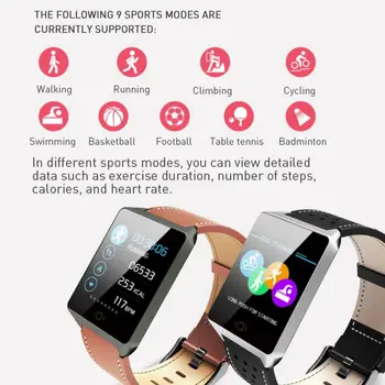 

CK19 Leather Smart Watch Heart Rate Measurement Intelligent Reminder GPS Positioning USB Adsorption Charging Smart Watch