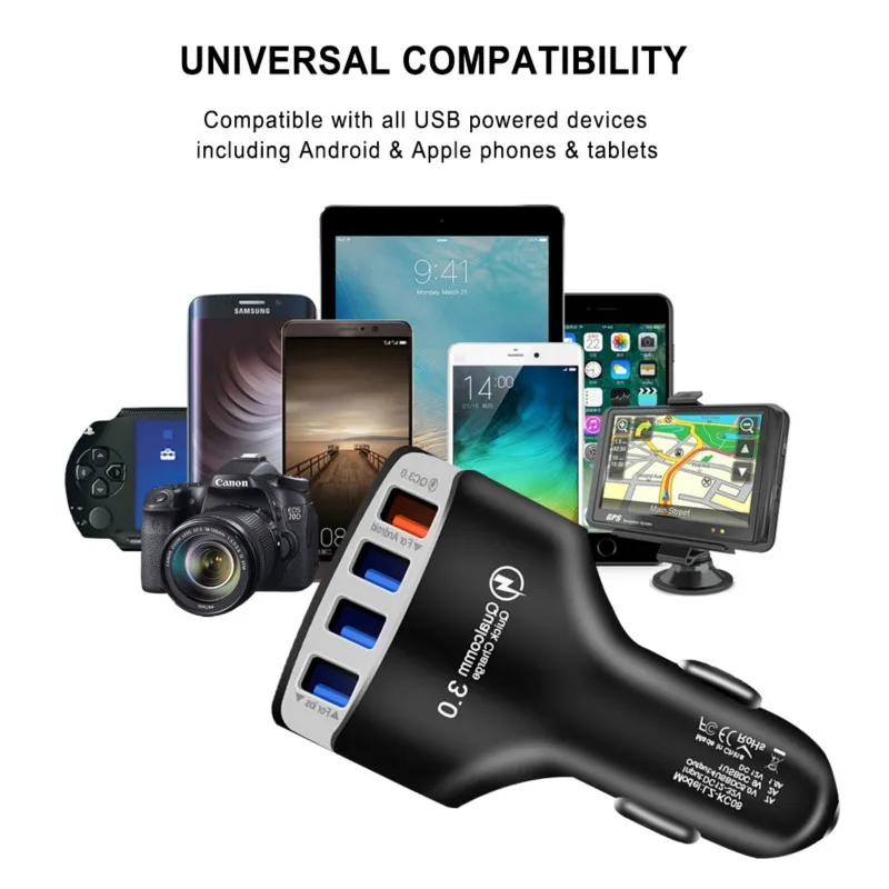 4 USB شاحن سريع 3.0 سيارة مهايئ شاحن 7A QC3.0 توربو سريع شحن 4 USB سيارة الهاتف المحمول شاحن آيفون Xiaomi 4 USB شاحن سريع 3.0 سيارة مهايئ شاحن 7A QC3.0 توربو سريع شحن 4 USB سيارة الهاتف المحمول شاحن آيفون Xiaomi
