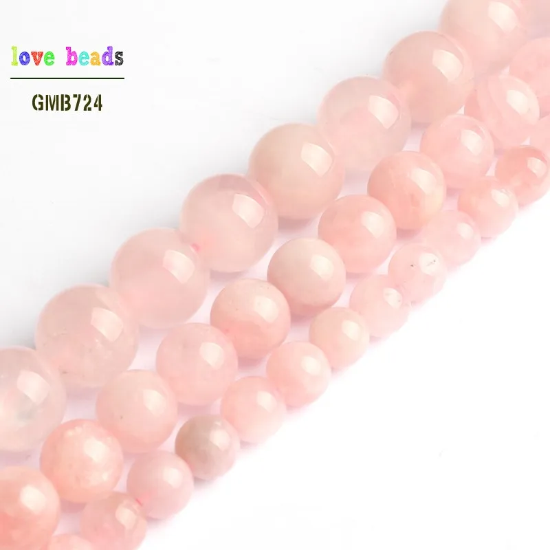 Wholesale 4 6 8 10 12 mm Natural Faceted Rose Quartz Round Loose Stone Beads For Jewelry Making DIY Bracelet Necklace 15 inch