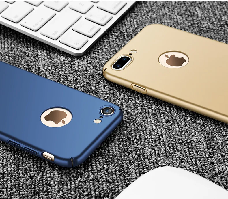Full Cover Simple PC Case For iPhone 6 S Se 5S 6S 7 Plus X Hard Rose Gold Phone Cases For iPhone6 iPhone7 iPhoneX Plastic Fundas