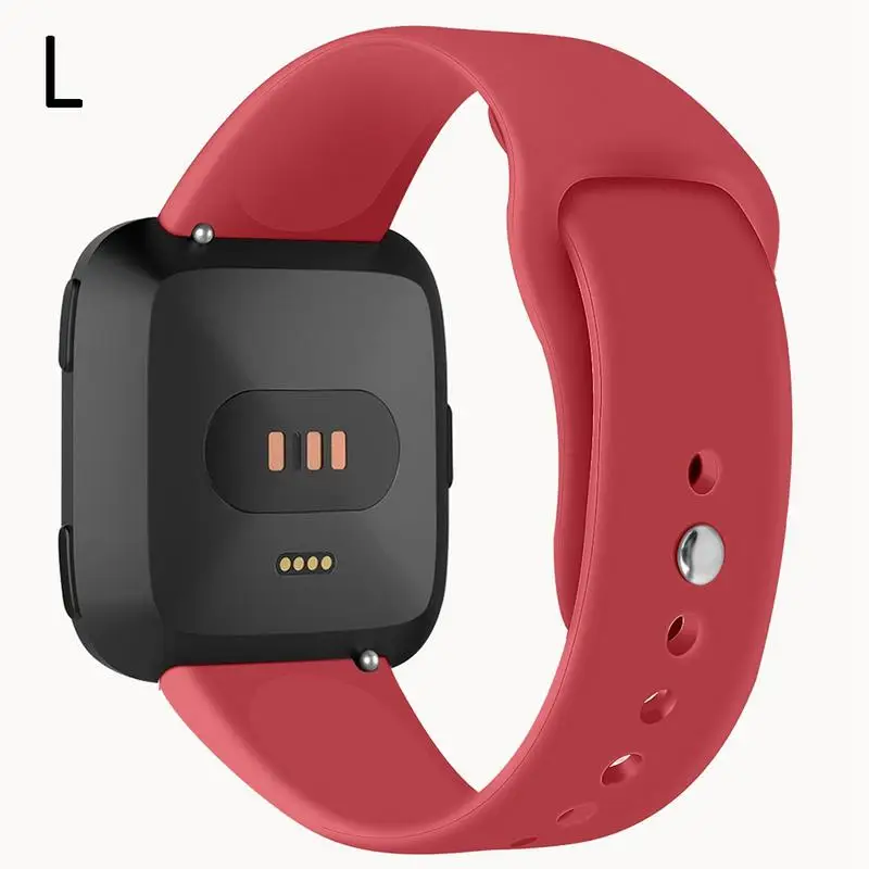 Мягкие силиконовые Замена спортивные часы-браслет ремешок для Fitbit Versa Lite Edition браслет 15 цветов S L Размер - Цвет: Red