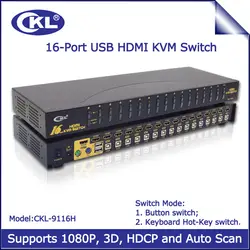 CKL-9116H USB Авто HDMI KVM Переключатель 16 Порта для ПК Монитор Клавиатура Мышь Компьютера Сервера DVR NVR 3D 1080 P