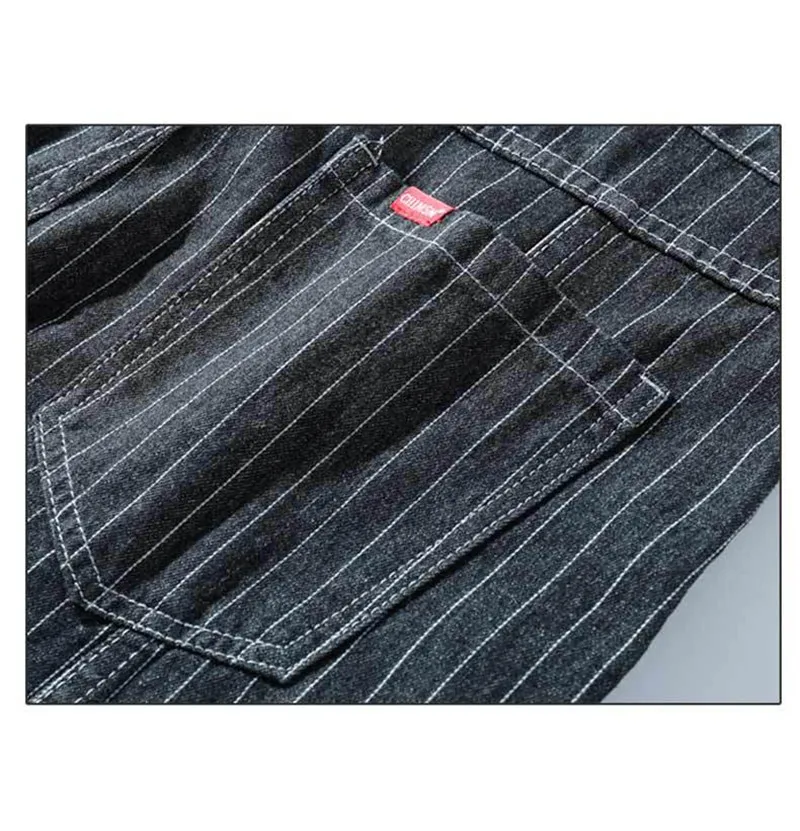 2019 New Summer Men's Fat Harem Pants Fashion Brand Man Stripe Jeans Beam Feet Denim Trousers 28-42 (18)
