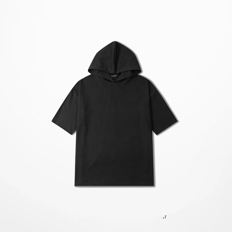 High Street Short Sleeve With Cap Hoodie Men Hip Hop Skateboard Red Strip Sweatshirt Men Justin Bieber Mens Kpop
