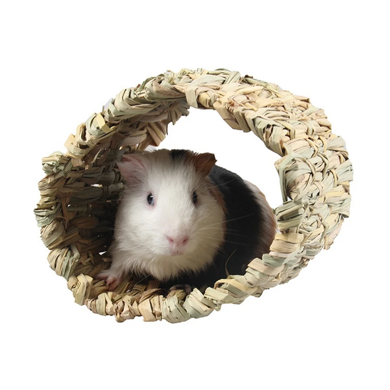 

Guinea Pig Cage Grass Woven Durable Tunnel Toy Bed For Hamster Hedgehog Hamster Grass Woven Hammock