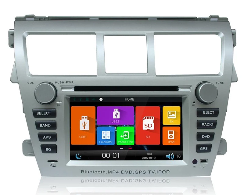 Flash Deal 7" Car DVD player with GPS(opt),USB/SD,AUX,BT/TV,car multimedia audio Radio stereo for TOYOTA VIOS 2007 2008 2009 2010 2011 2012 0