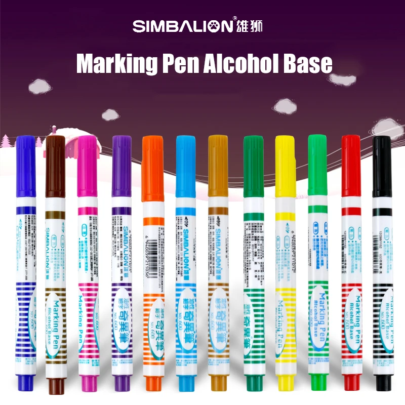Simbalion Permanent Marker 1.0mm Alcohol Ink Color Felt Tip Pen