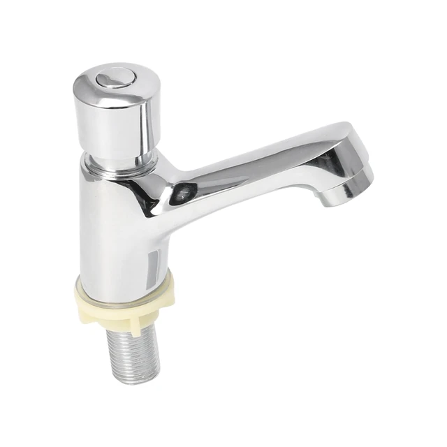 HNGCHOIGE Auto Self Closing Water Saving Tap Bathroom Basin Cold Faucet Delay Push Button
