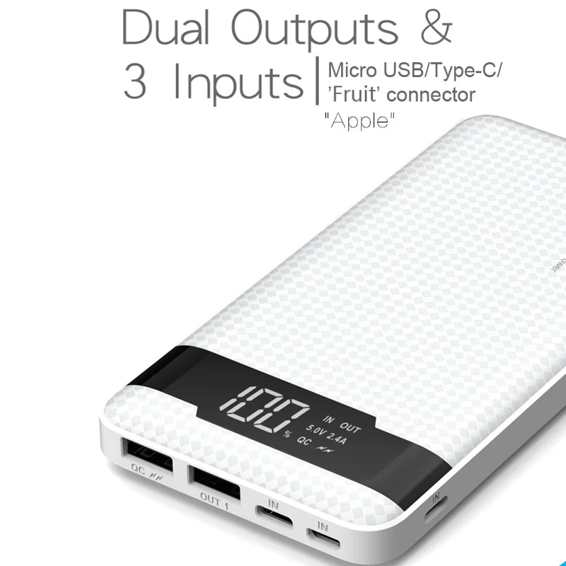 Original PINENG PN-962 20000mAh Mobile Phone Power Bank Portable Li-Polymer Battery LED Indicator 2 USB Fast Charger 5V 3A 18W Original PINENG PN-962 20000mAh Mobile Phone Power Bank Portable Li-Polymer Battery LED Indicator 2 USB Fast Charger 5V 3A 18W