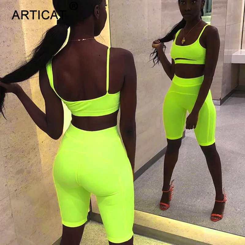 Articat 2019 النيون الأخضر مثير بذلة النساء Playsuit اثنين قطعة مجموعة الجوف خارج نحيل ارتداءها مرونة الخصر عارضة حزب تتسابق Articat 2019 النيون الأخضر مثير بذلة النساء Playsuit اثنين قطعة مجموعة الجوف خارج نحيل ارتداءها مرونة الخصر عارضة حزب تتسابق