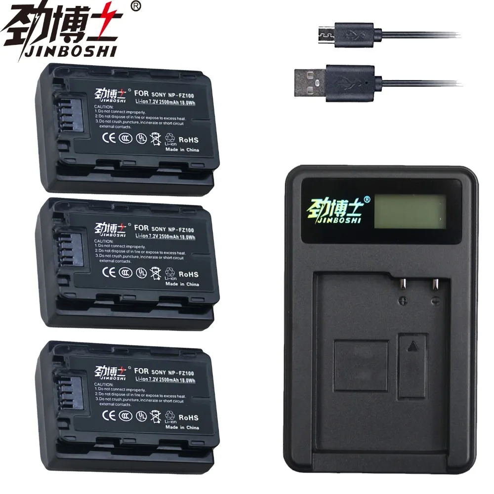 

3pcs NP-FZ100 NPFZ100 NP FZ100 batteries+USB Single Charger for Sony ILCE-9 BC-QZ1 a7r3 A7RIII ILCE-7RM3 A9R 7RM3