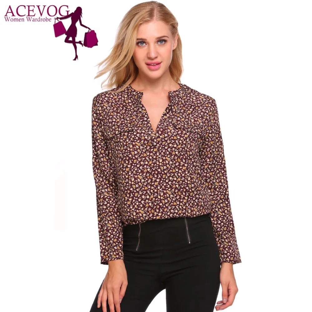 autumn spring women v neck floral printed long sleeve blouses autumn spring women v neck floral printed long sleeve blouses