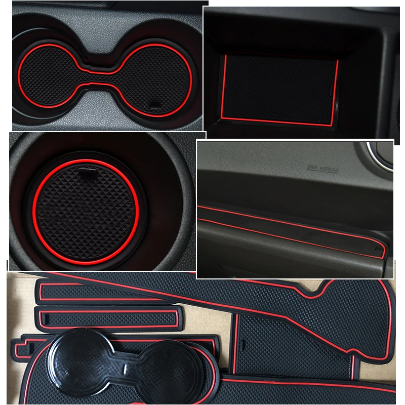 Anti-Slip Rubber Gate Slot Cup Mat for VW Golf 7 MK7 Polo 6R 6C Scirocco Sportsvan SV Volkswagen Accessories Stickers 2015 2016 Anti-Slip Rubber Gate Slot Cup Mat for VW Golf 7 MK7 Polo 6R 6C Scirocco Sportsvan SV Volkswagen Accessories Stickers 2015 2016