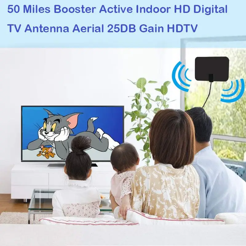 OPQ-50 миль усилитель активным Indoor Цифровое ТВ высокой четкости антенна 25DB усиления HD ТВ