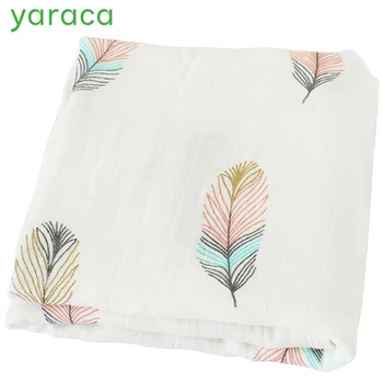 

Baby Blanket Breathable Muslin Wrap Newborn Cotton Bamboo Fiber Baby Swaddle Multifunction Muslin Bedding 120*120cm
