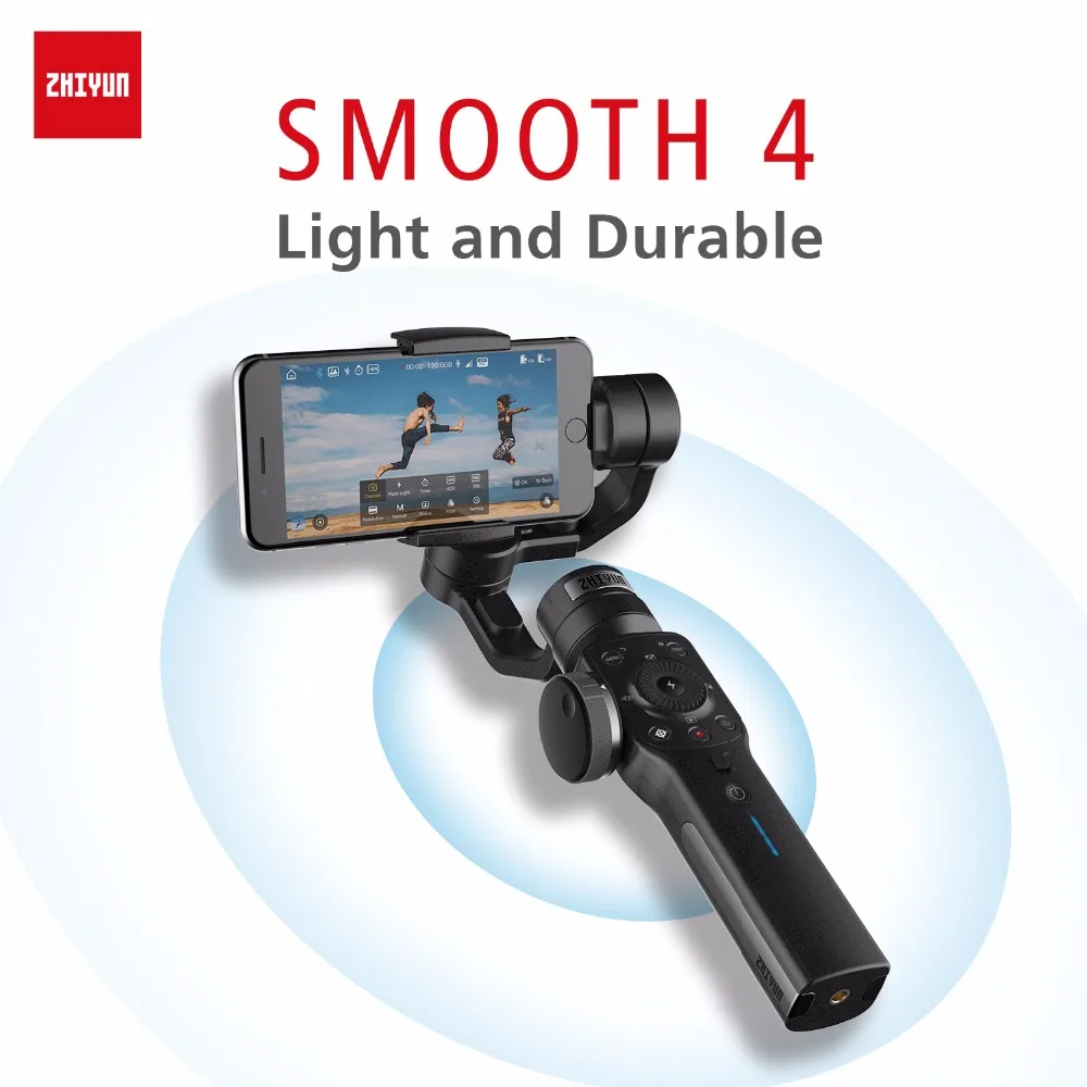  ZHIYUN Official Smooth 4 Handheld Stabilizer for Smartphone iPhone XS XR 8Plus Samsung & Action Cam