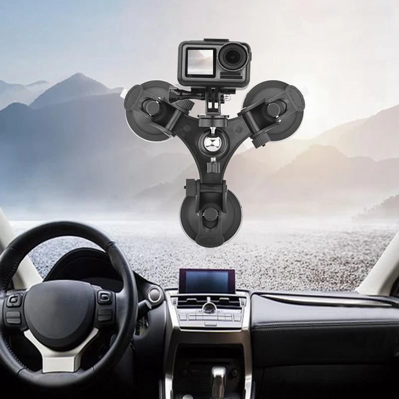 Low Angle Removable Suction Cup Tripod Mount 3X Suckers Fixation For Car For-Dji Osmo Action