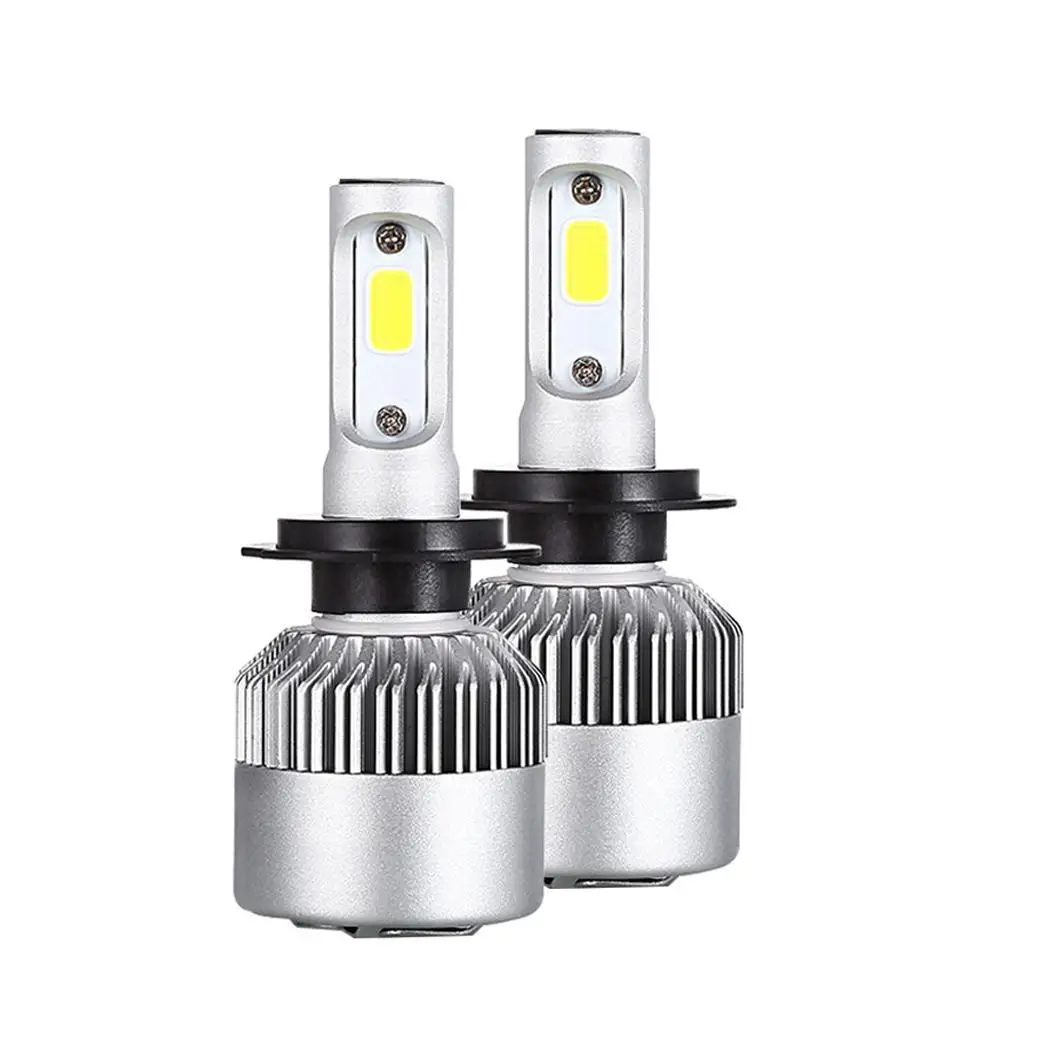 2PCS H7 6000K Car Headlight Bulbs Improved S2 Led 4000LM 36W with Powerful COB Chips Lamps Accessories |