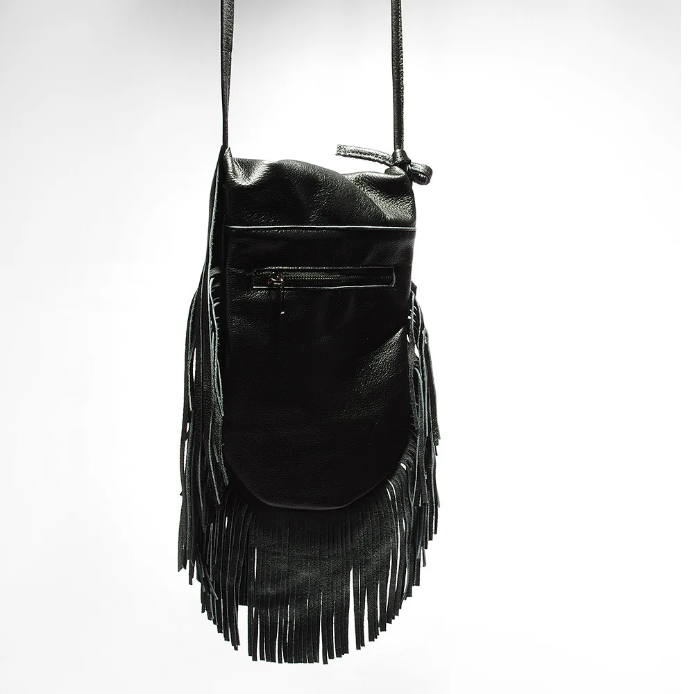 100% Genuine Leather Cross body Bag for Women National Style Fringed Tassels Bag Vintage Soft Real Leather Lady Messenger Bags (12)