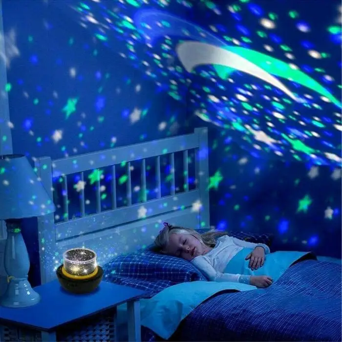 Новейший детский ночник лампа проектора 360 Вращающаяся Звездная лампа в форме планеты для спальни подарок с 5 комплектами пленки