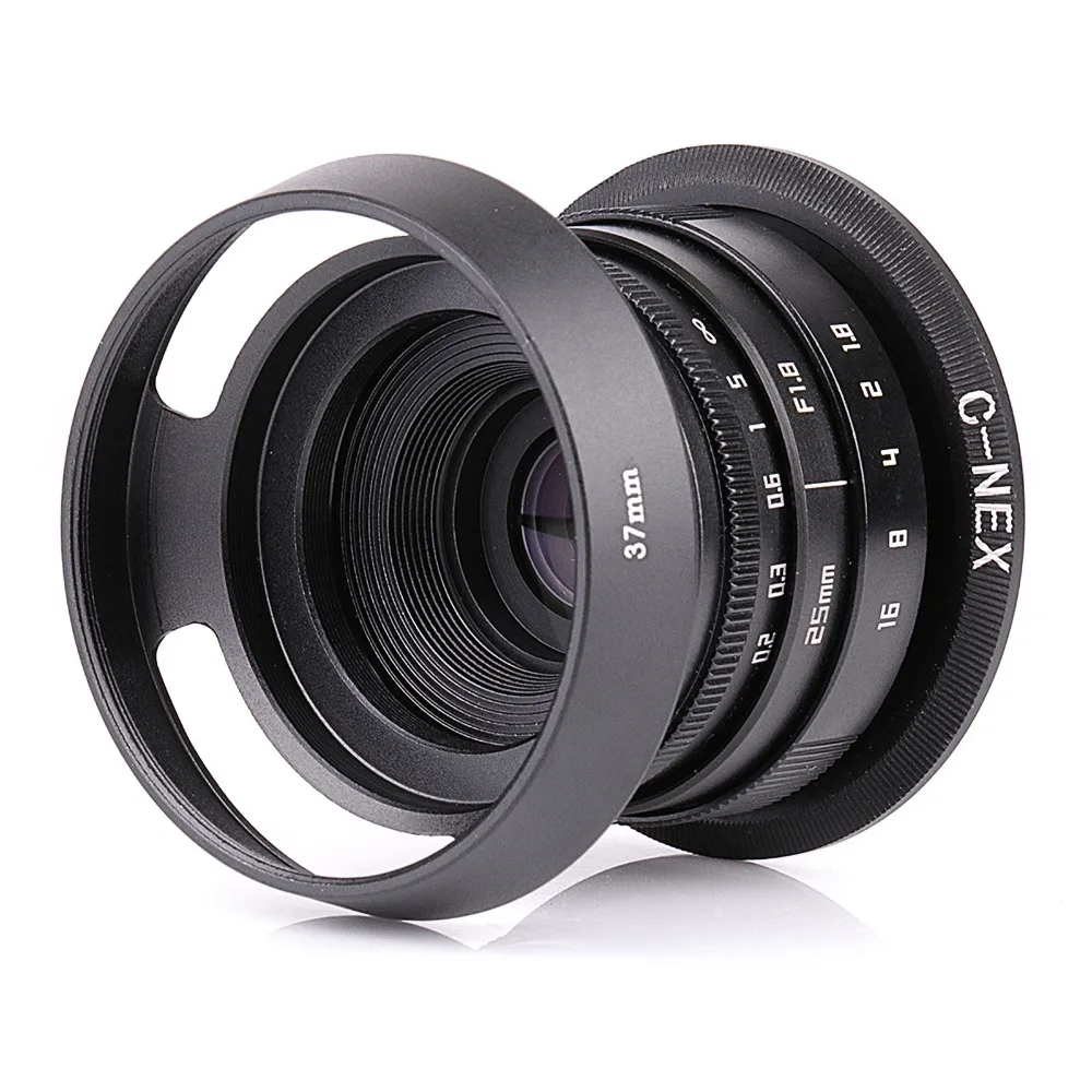 

Mini Fujian 25mm f/1.8 CCTV camera lens II+adapter +hoods set for Sony NEX E-mount camera shipping free