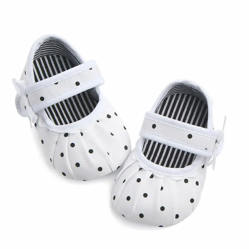 Cute Infant Toddler Baby Boy Girl Soft Dots Sole Crib Shoes Newborn 0-18Monthss