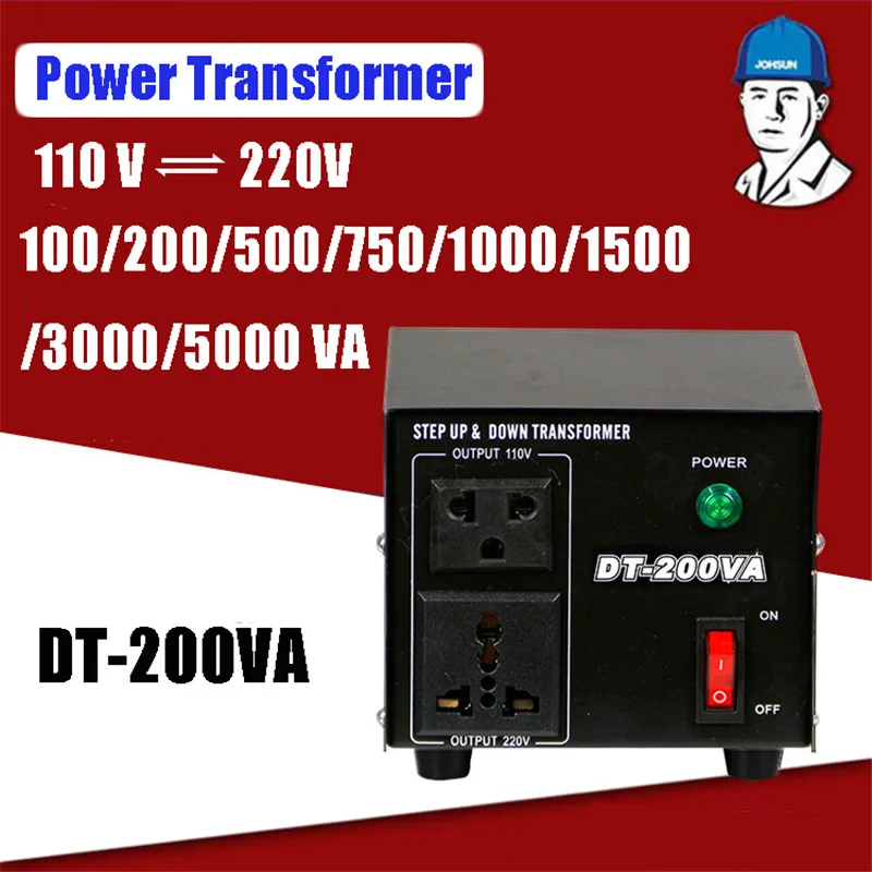 

200W Household Power Transformers Heavy Duty Voltage Regulator Converter Power Transformer 220V auf 110V Converter DT-200VA