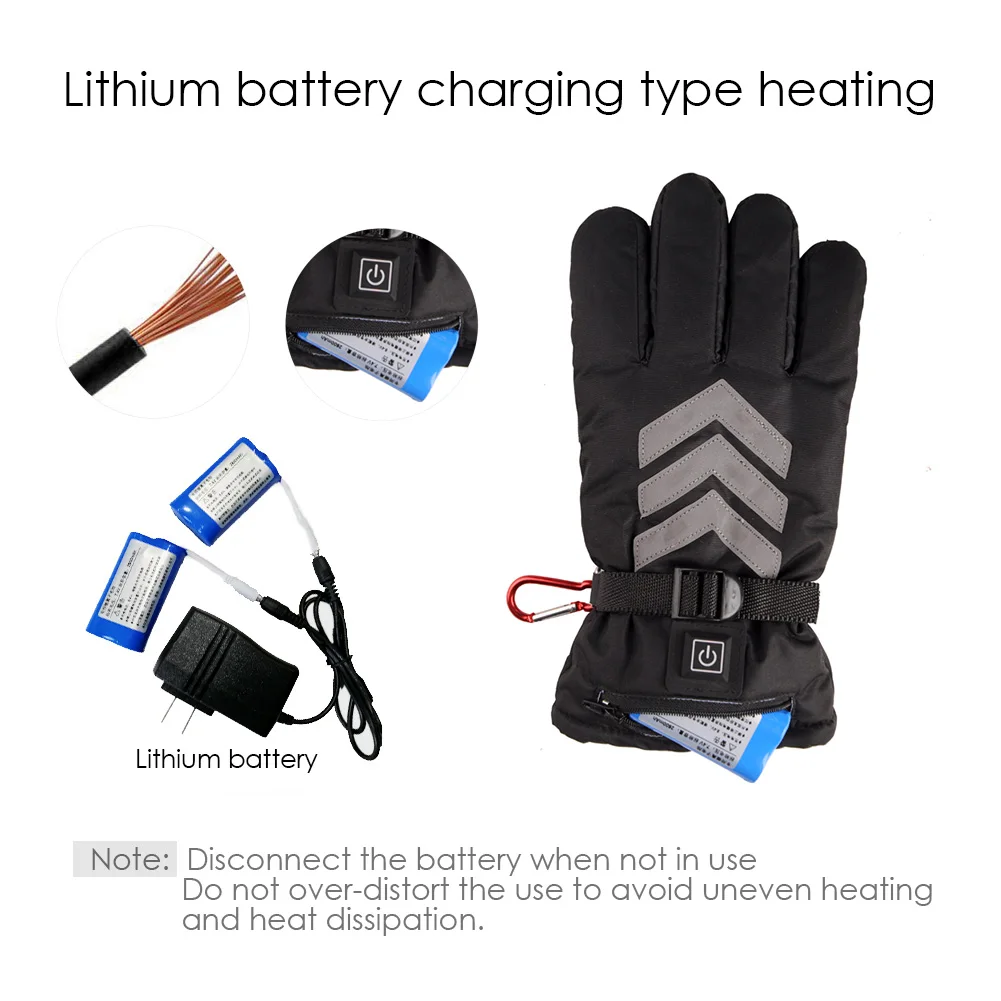 US/EU Plug Winter Heated Gloves USB Rechargeable Battery Powered For Motorcycle Hunting Hand Warmer Ski Cycling Electric Gloves