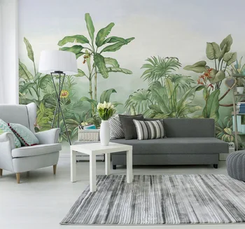 

Bacaz Banana Leaf Tree Murals Wallpaper for Living Room Sofa Background 3d Forest Wall Papel Mural Wall paper Sticker