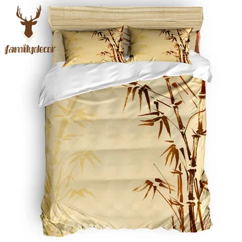 

Family Decor Plant Bamboo 4 Pcs Comforter Cover Set Eve Of All Saint's Day 3 Piece Bedding Sets Quilt Cover Bedding Mother's Day
