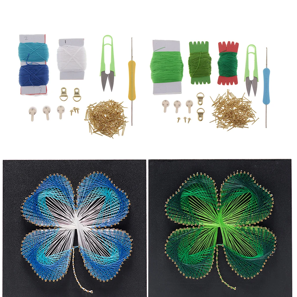 12x12 Inch String Art Lucky Flower Kits Home Decoration DIY Thread Winding Drawing for DIY Kids Beginners Crafts